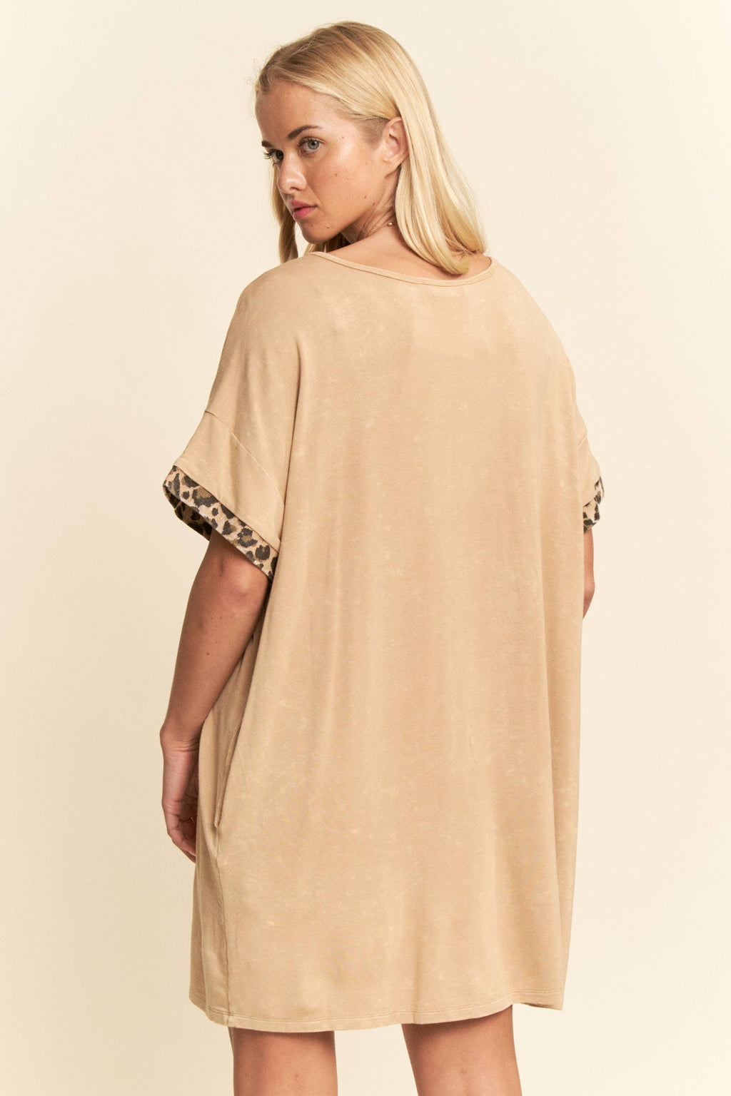 Davi & Dani Mineral Wash Leopard Lightning Bolt T-Shirt Dress
