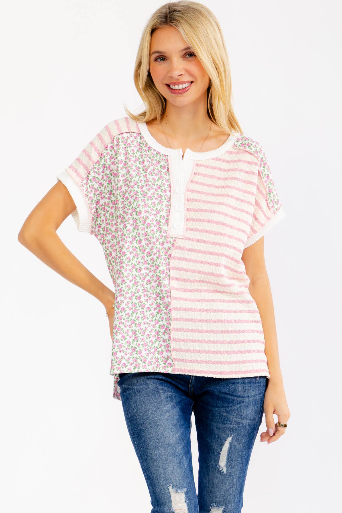 7th Ray Floral Henley