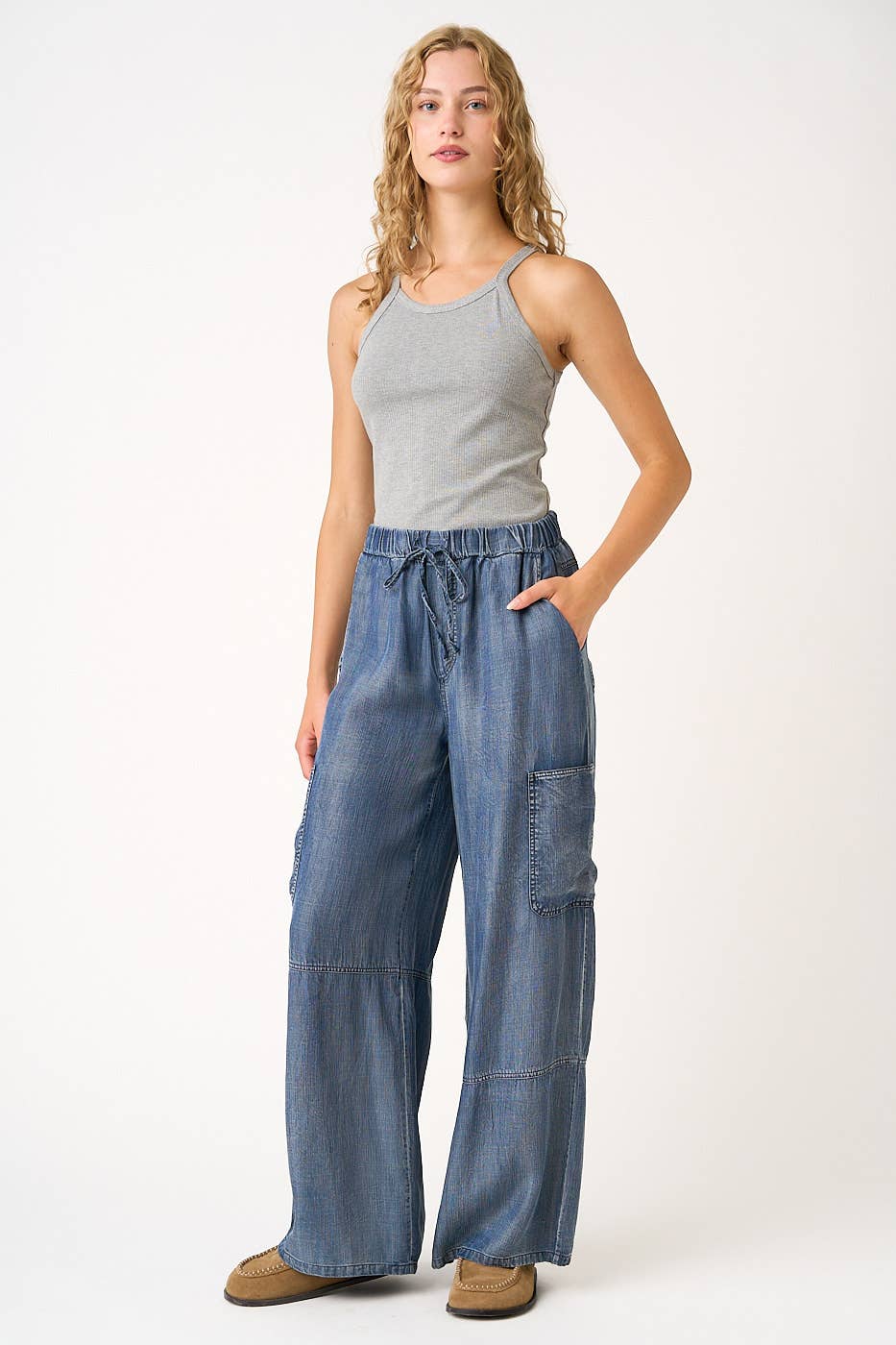 Mitto Shop Chambray Cargo Pants