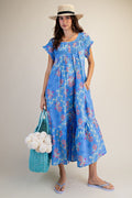 Easel Floral Printed Midi Dress