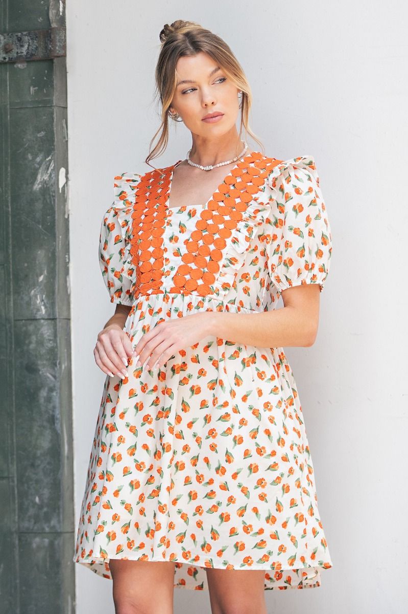 Easel Floral Poplin Dress