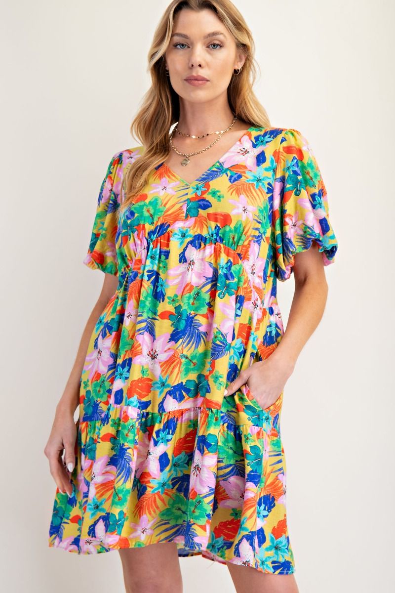 Easel Multi-Color Blossom Dress