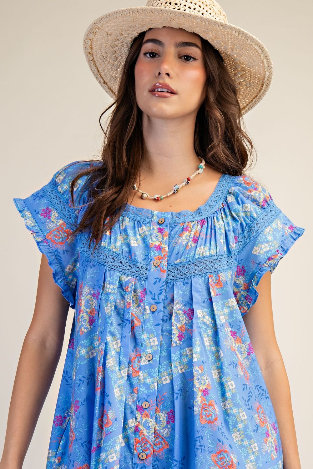 Easel Floral Printed Midi Dress