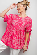 Easel PLUS Leaf Babydoll Top
