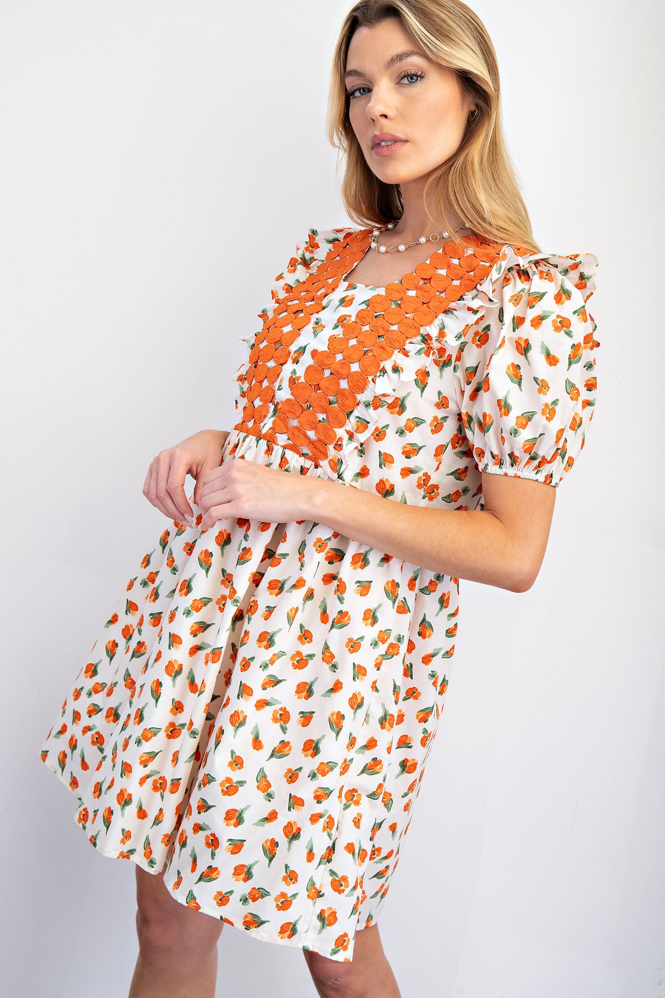Easel Floral Poplin Dress