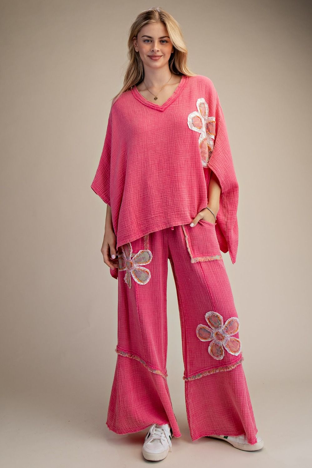 Easel Patchwork Gauze Top