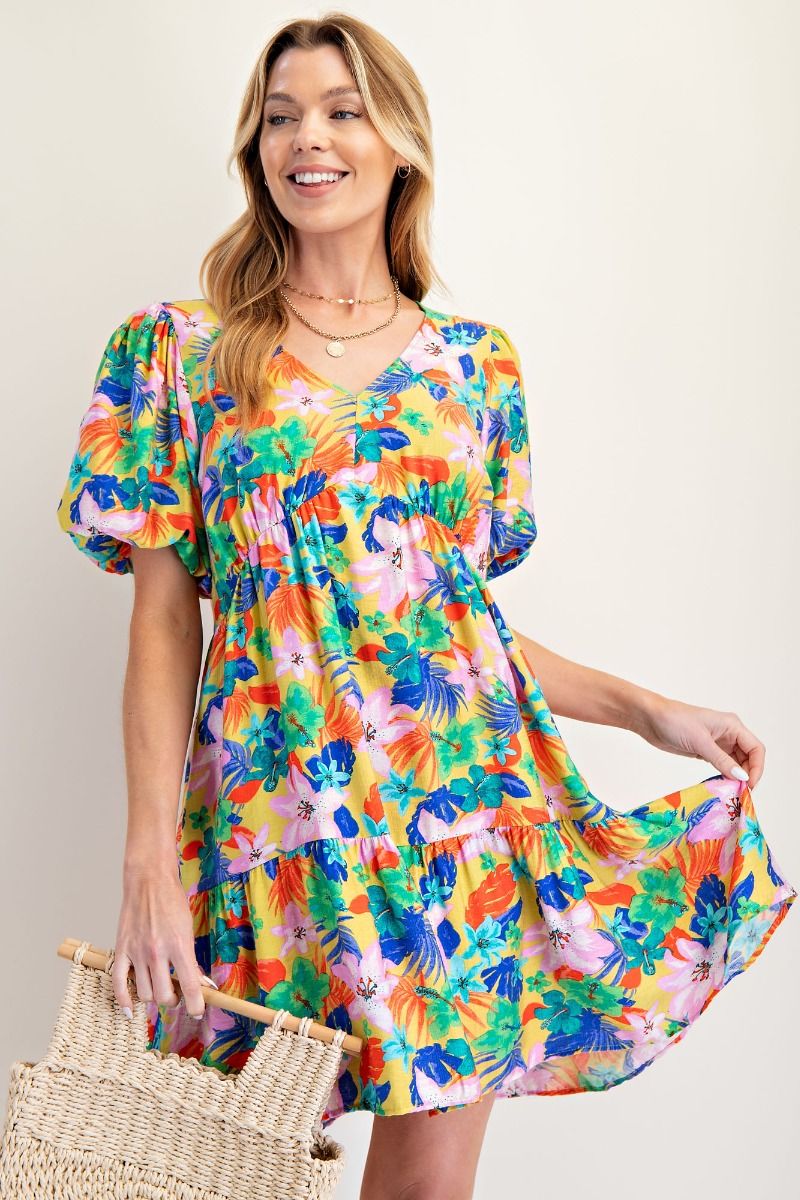 Easel Multi-Color Blossom Dress