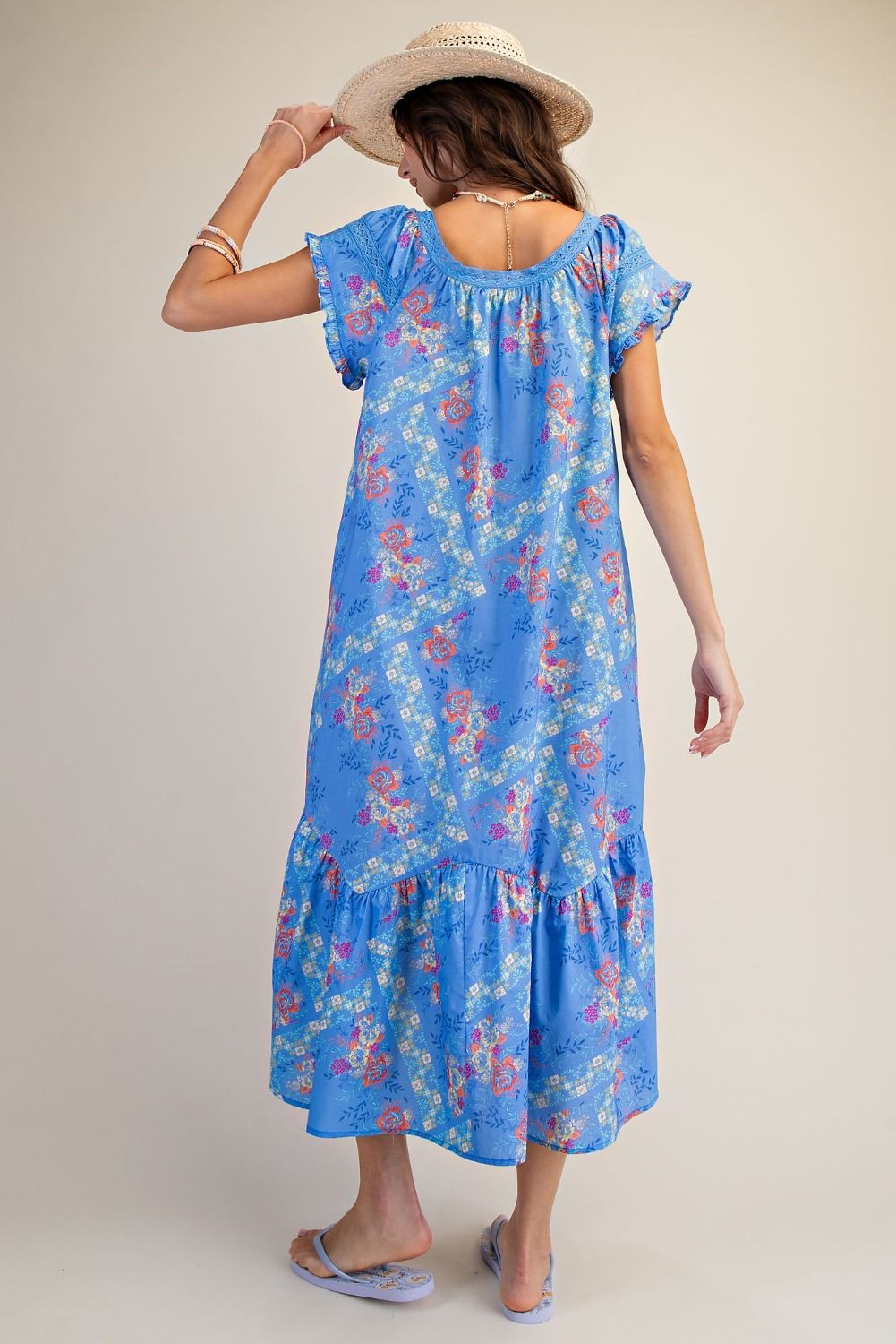 Easel Floral Printed Midi Dress