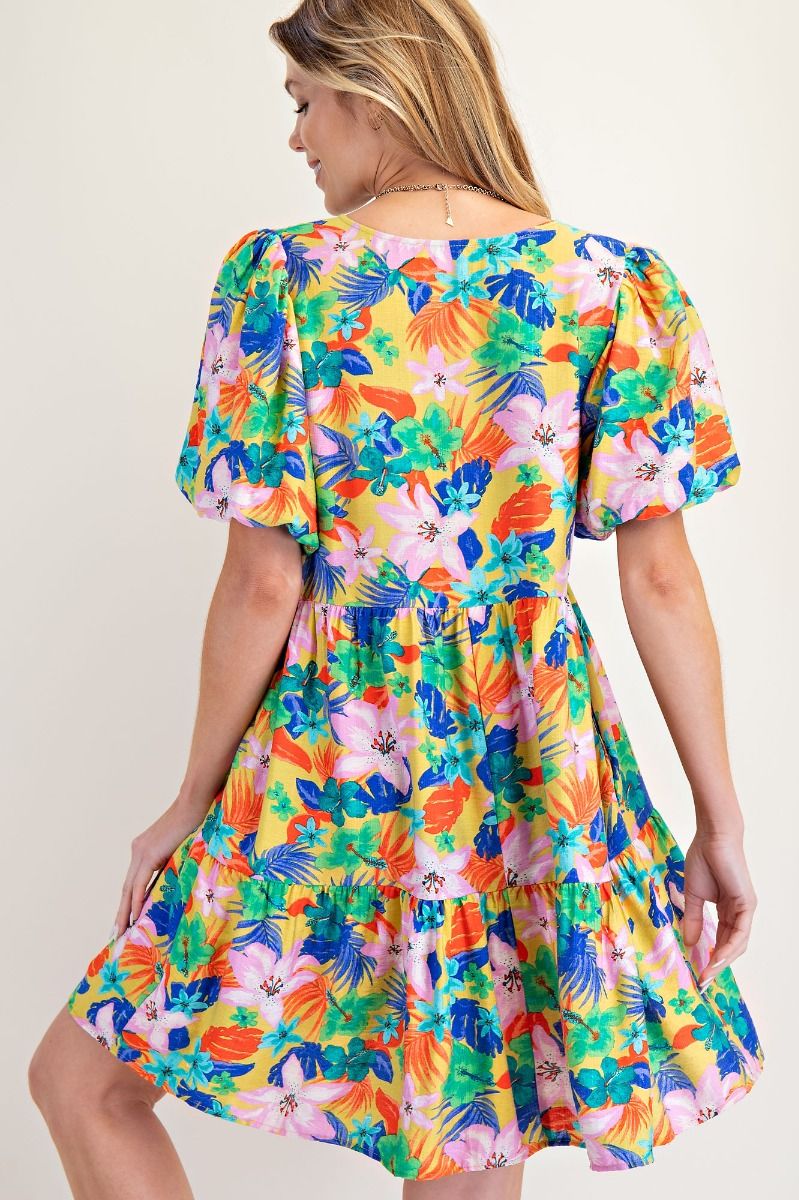 Easel Multi-Color Blossom Dress