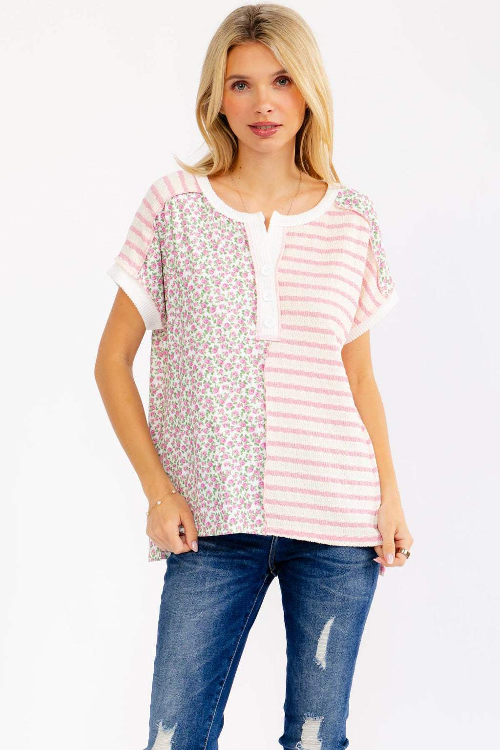 7th Ray Floral Henley