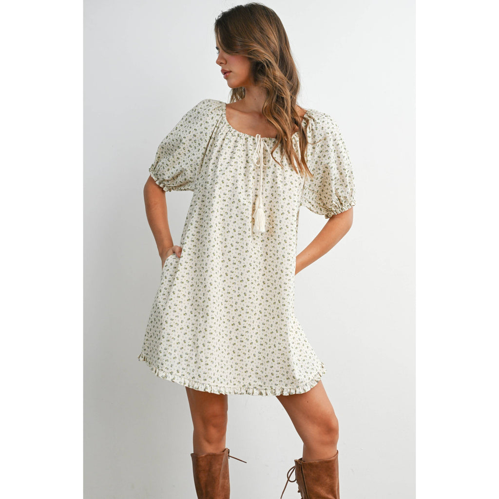 Buttermelon Ruffled Hem Mini Dress