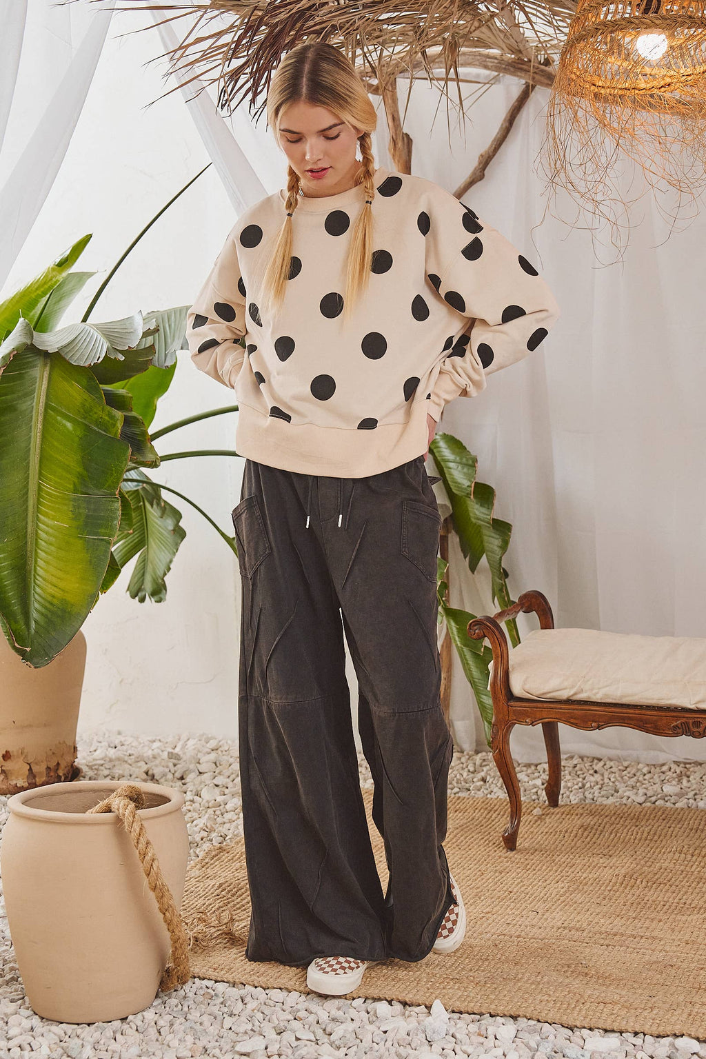 Jade By Jane Polka Dot Sweatshirt
