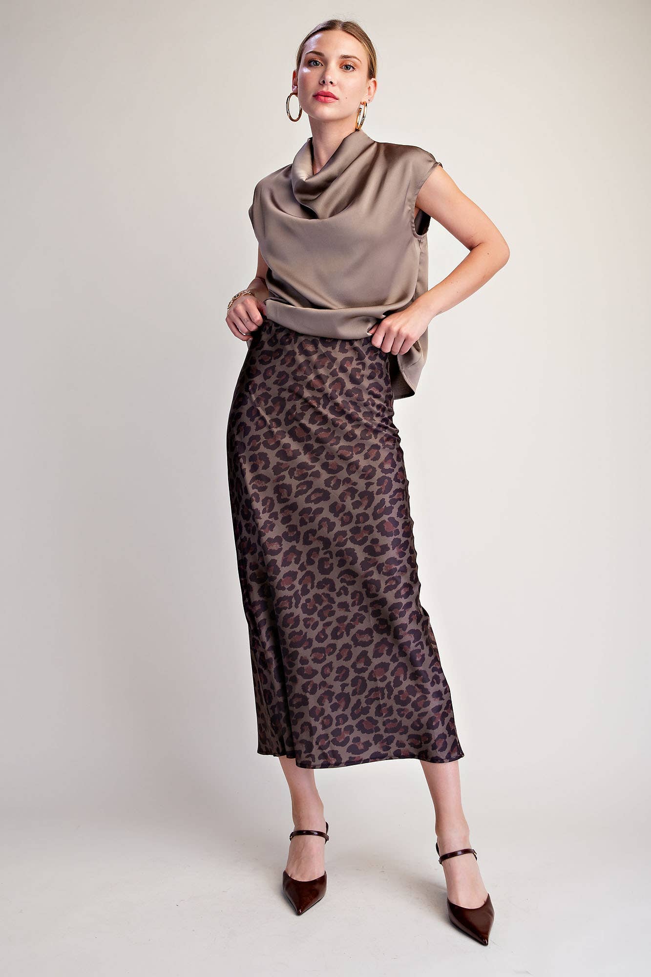 Glam Animal Print Midi Skirt