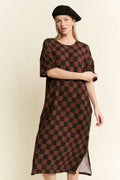 Jade By Jane Checkerboard Midi Dress
