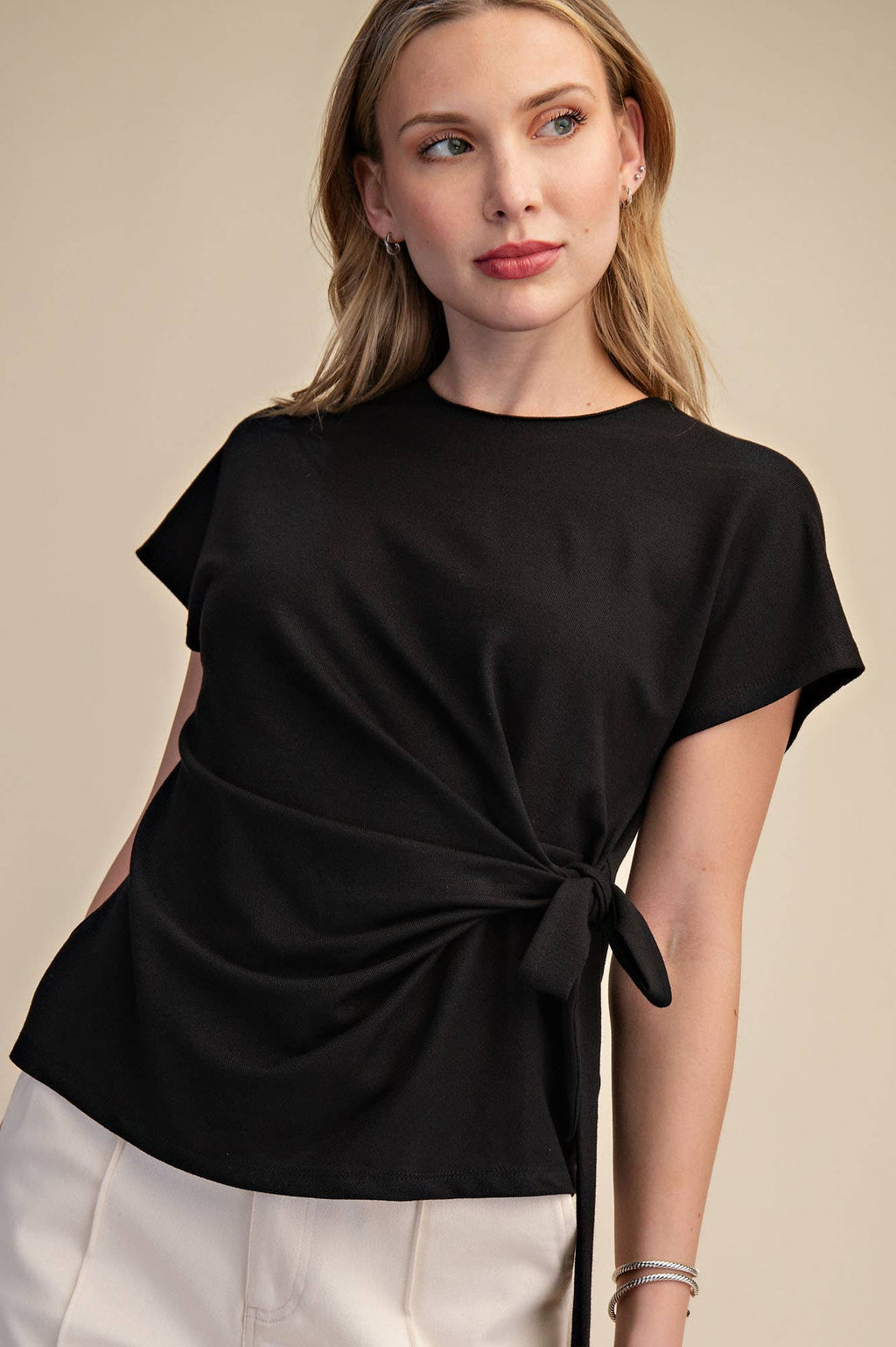 Glam Knotted Tie Top