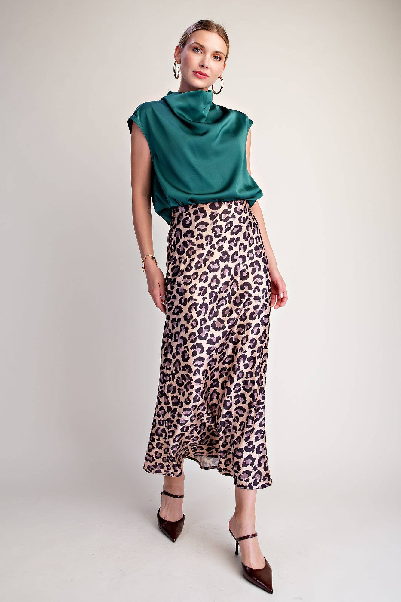 Glam Animal Print Midi Skirt