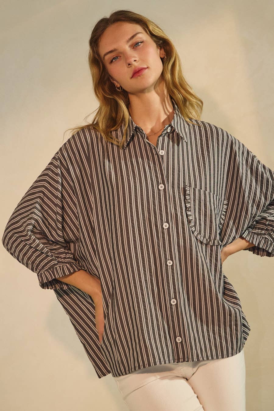 Oddi Striped Button Down Shirt