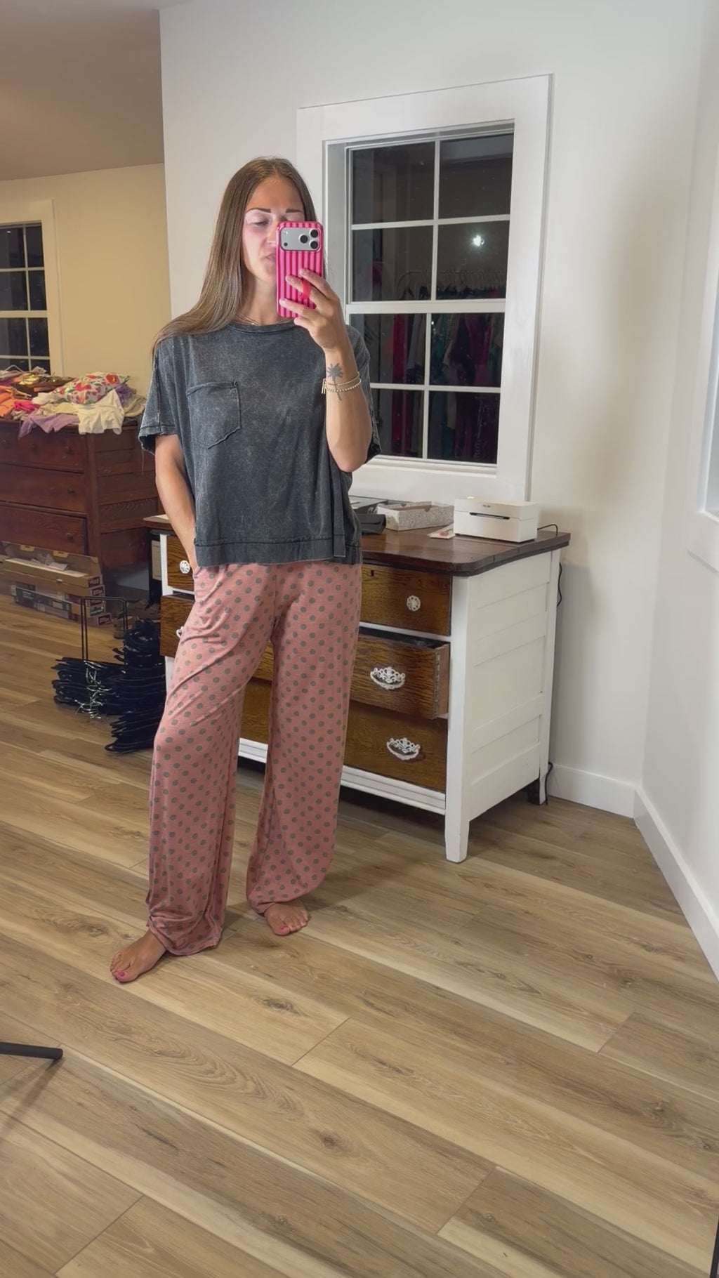 7th Ray Polka Dot Split-Side Pants