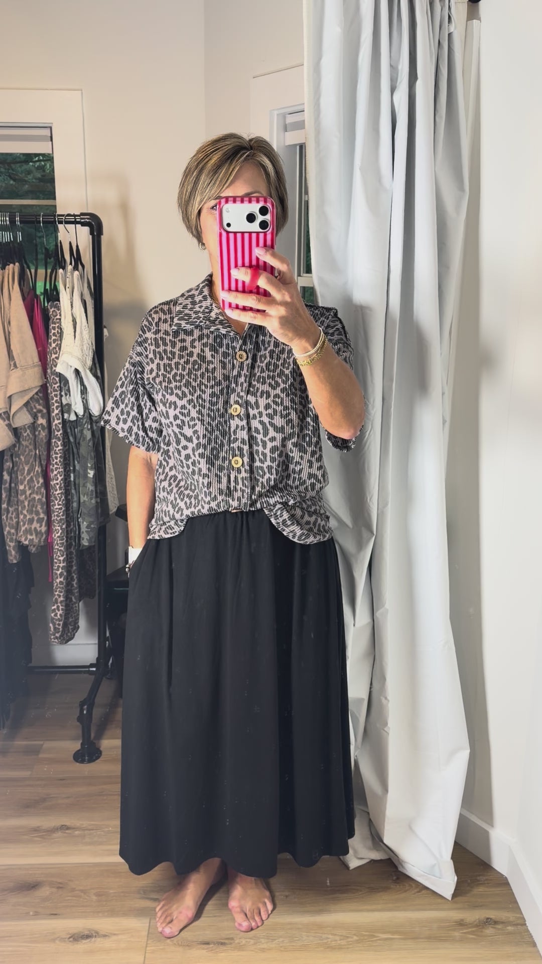 Heimish Leopard Button Up Top
