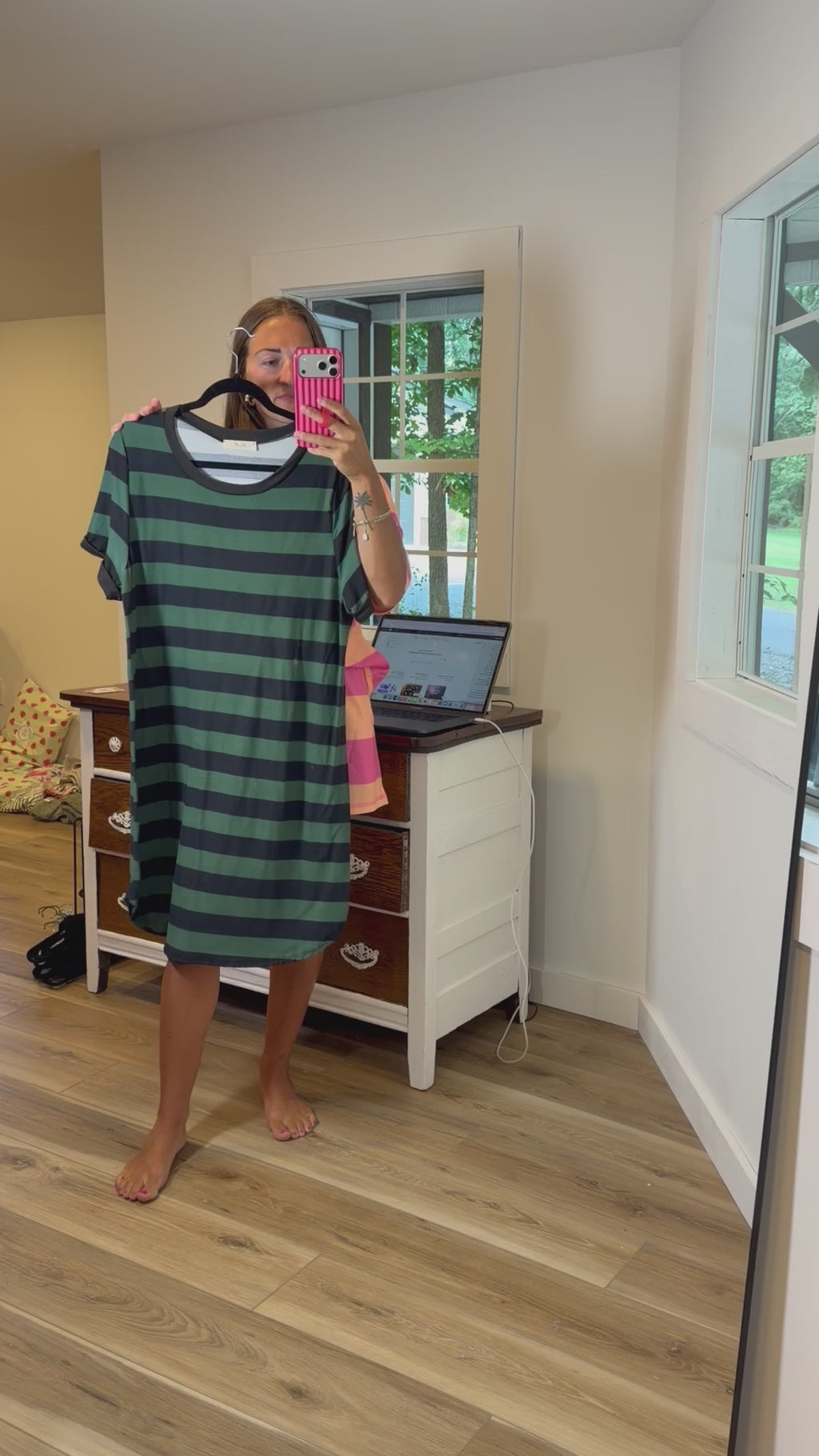 PLUS Striped T-Shirt Dress