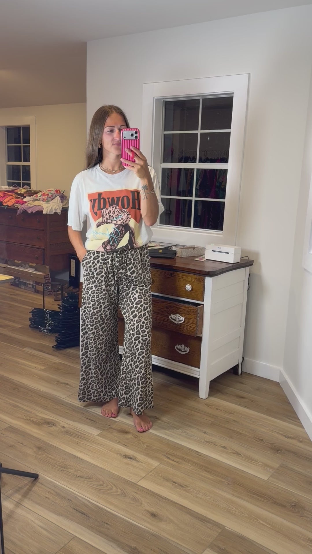 Sewn & Seen Leopard Print Wide-Leg Pants