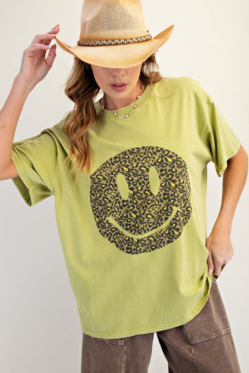 EASEL Happy Face Print Tee