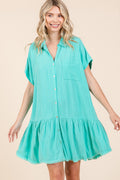 Mitto Shop Linen Blend Mini Dress